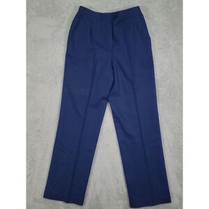 VTG Koret Career Womens Wool Dress‎ Pants Blue Sz 16 High Rise Permanent Crease